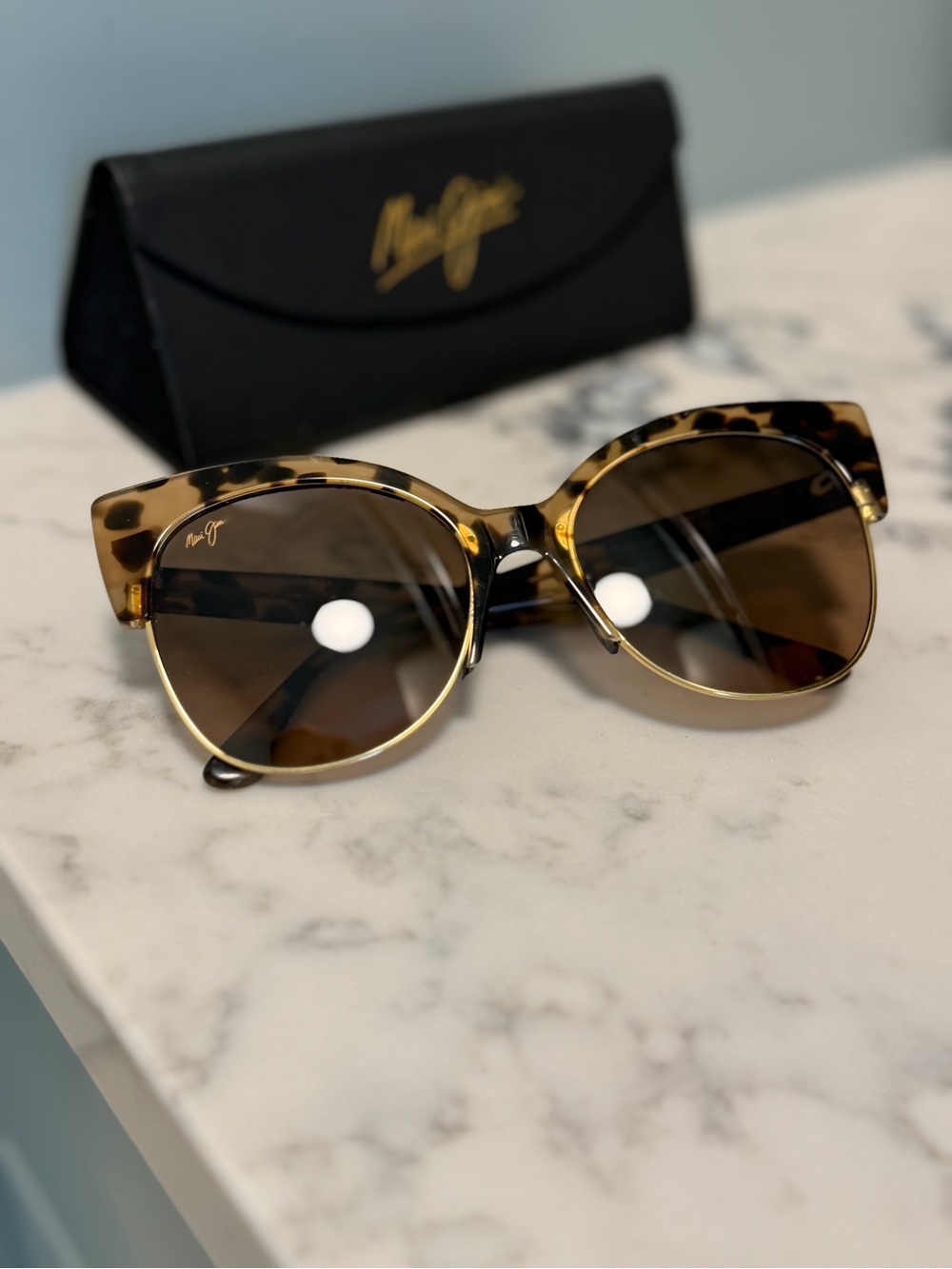 Maui Jim MariposaTortoiseshell and Gold Cat-Eye Sunglasses with Brown Lenses